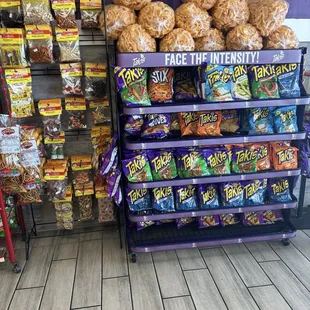 Assorted chips and sweets