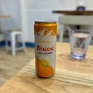 Imported orange soda from Greece.