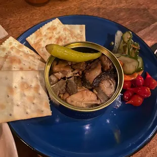 Smoked oysters...  very interesting