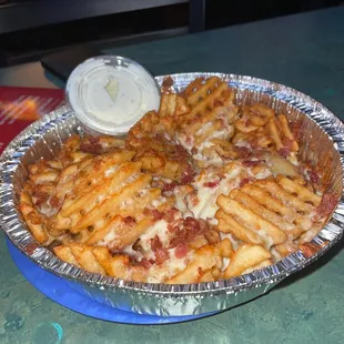 Loaded waffle fries
