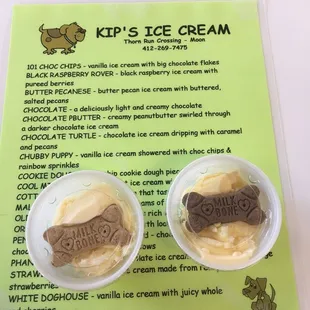 Cute little doggy ice cream cups.