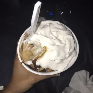 Coffee caramel chip hot fudge sundae