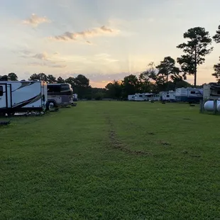 The setting sun.
