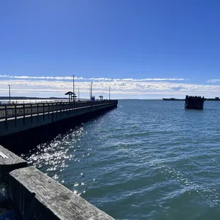 Concrete WW2 ships in the distance