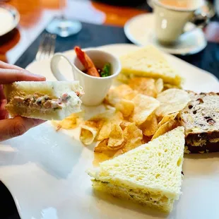 Delightful spread of sandwiches.