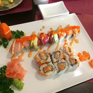 a plate of sushi