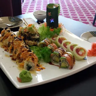This is an example of how they present their sushi rolls, outstanding!