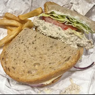 Homemade Chicken Salad Sandwich &amp; French Fries