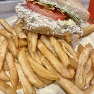 Homemade Chicken Salad Sandwich &amp; French Fries