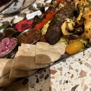 Kebab platter for sharing