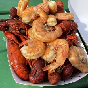 Grabbed some shrimp and crawfish from the vendor and food truck,  both were excellent!