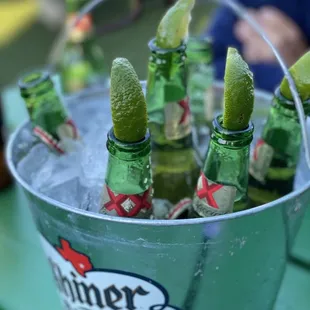 Ice cold buckets of beer