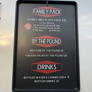 Menu made from baking sheets!