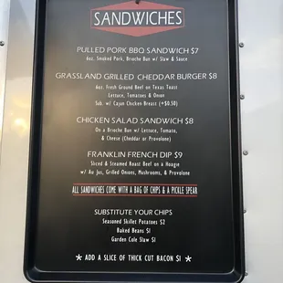 Menu made from baking sheets!