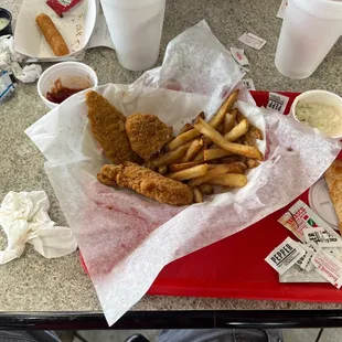 Chicken tenders are fresh and very Tasty here Friendly staff homemade burgers enjoy!
