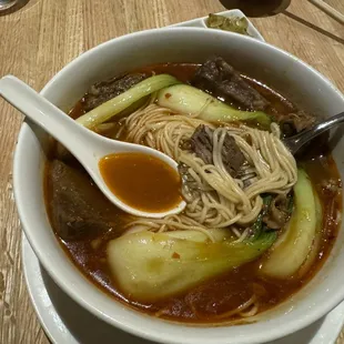 Szechuan beef short ribs noodle soup