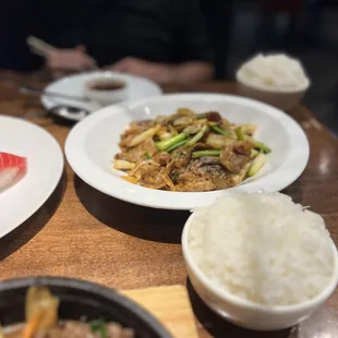Twice Double Cooked Pork with steamed rice