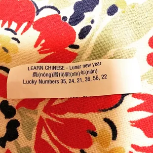 a lucky number on a table cloth
