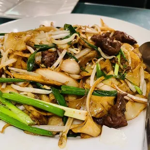 Beef chow fun. The rice noodle is perfect