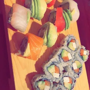 Rainbow Roll and California