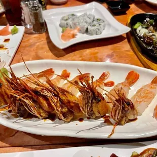 a large platter of food