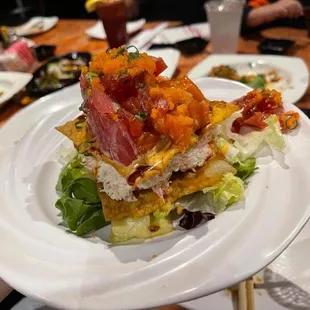 a plate of food on a table
