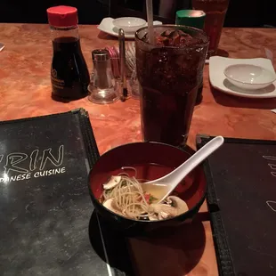 COMPLIMENTARY Clear Soup! Also very good!