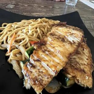 6. Hibachi Red Snapper Dinner with noodles