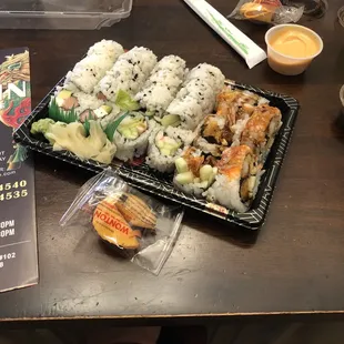 Philadelphia, Boston, and shrimp tempura!    Very good!