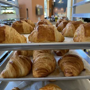 chocolate croissants and classic butter croissants