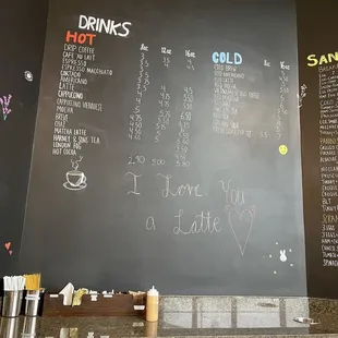 Drink menu