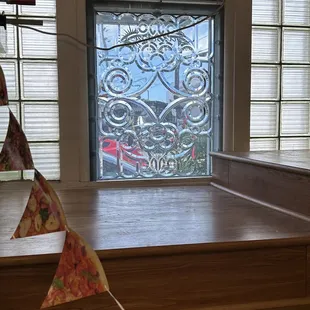 Beautiful etched window glass