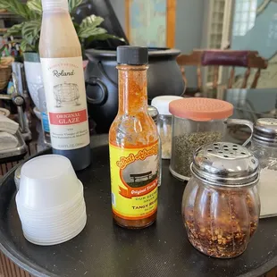 Good selections of condiments