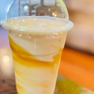 Caramel soft serve shake