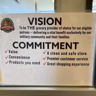 The new vision of the Commassary.