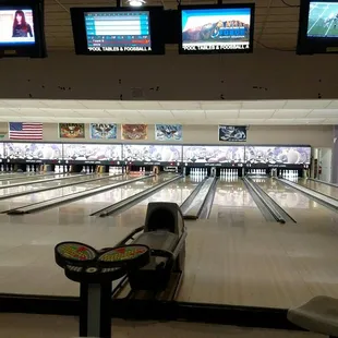 Bowling lanes.