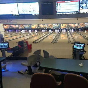 New bowling equipment and computers.
