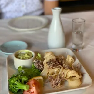 Crispy Calamari with Avocado Dip