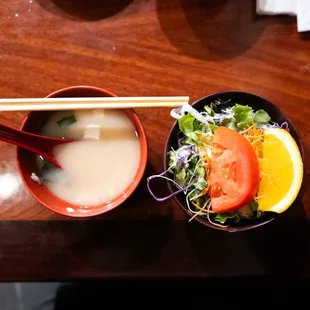 Miso Soup, Side Salad