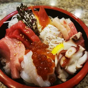 a bowl of sushi