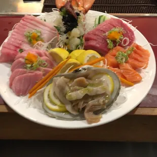 Sashimi , live lobster,live clam