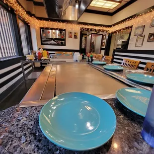 interior, sushi and sashimi