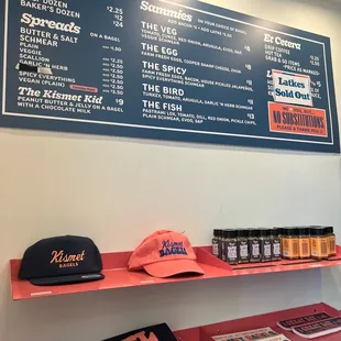 Food menu on the wall