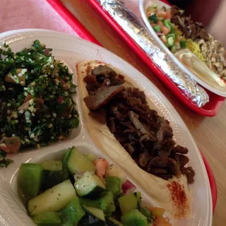 P7 Gyro Or Chx Over Hummos