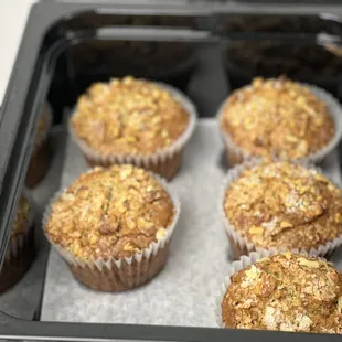 a tray of freshly baked muffins