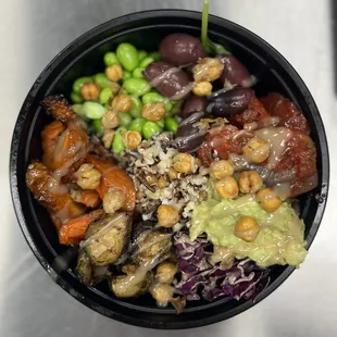 Buddha Bowls!  Greens Grains, roasted veggies, Tahini!