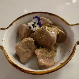 Lavender kulfi, a dessert.