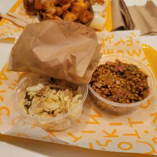 Cabbage, pita, couscous