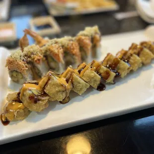 17. Mountaineer Roll - TOP  California Roll deep fried - BOTTOM