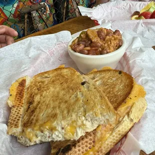 Tuna melt with jambalaya